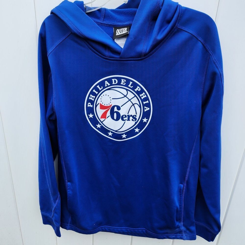 Philadelphia 76ers Hoodie Sweatshirt NBA Basketball Size Youth XL Blue